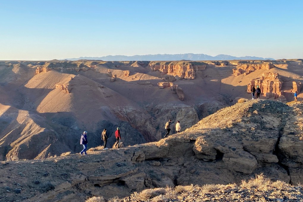 Sunset hiking at Charyn Canyon near Almaty in Kazakhstan. Photo: Megan Eaves
