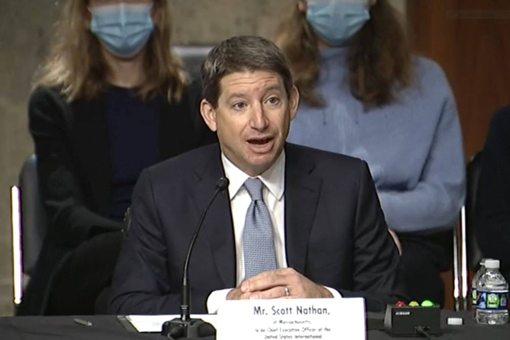 US President Joe Biden’s nominee for CEO of US International Development Finance Corporation, Scott Nathan, appears before the Senate Foreign Relations Committee on Wednesday.