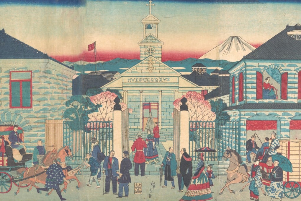 An 1870 illustration shows foreign residences and a Catholic church in Yokohama, a Japanese port city south of Tokyo. Catholics went underground after the Tokugawa shogunate introduced a ban on Christianity in 1620; it was lifted in the late 19th century. Picture: Getty Images