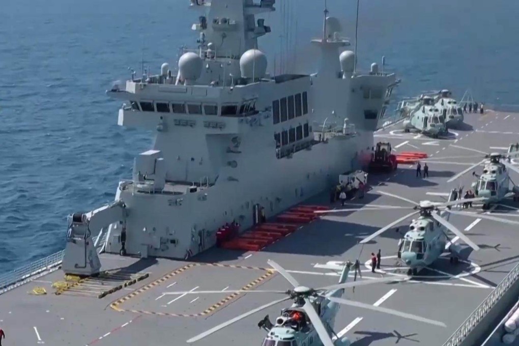 The new Type 075 landing helicopter dock was photographed in the Eastern Theatre Command’s home base. Photo: Weibo