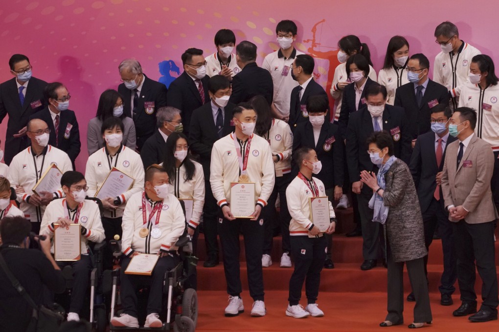 The welcome-home ceremony for Hong Kong’s Paralympic delegation in Ma On Shan Sports Centre on October 18. Beyond the fanfare, Hong Kong must commit to advancing the rights and well-being of its disabled citizens. Photo: Felix Wong