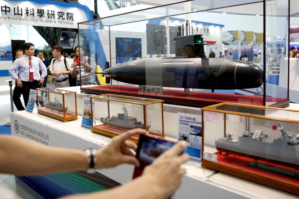 A model of the Indigenous Defence Submarine on display in Kaohsiung. Photo: Reuters