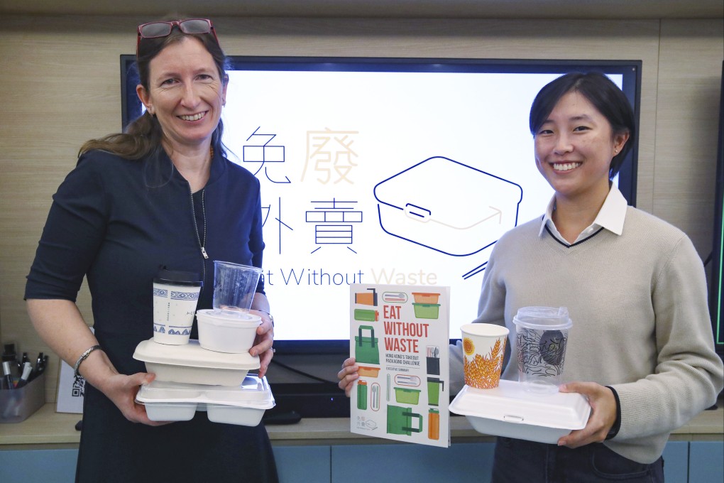 Helga Vanthournout (left), senior adviser to ADM  Capital Foundation, and researcher Ashley Bang with the ‘Eat Without Waste’ report. Photo: Edmond So