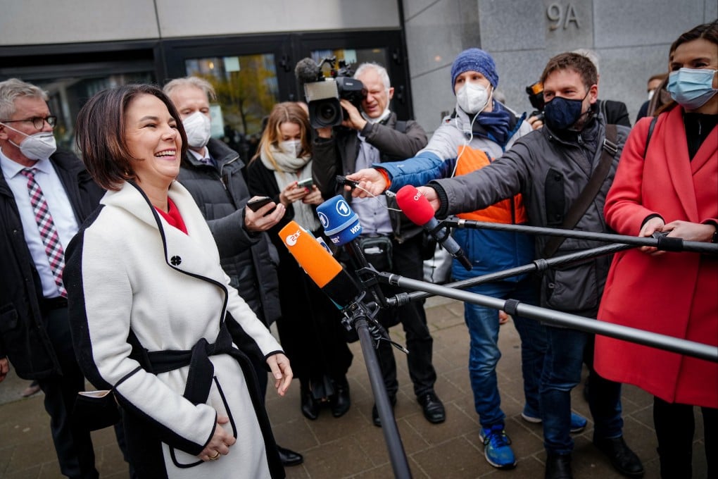 German Foreign Minister Annalena Baerbock addresses the media in Brussels on Thursday. Photo: dpa
