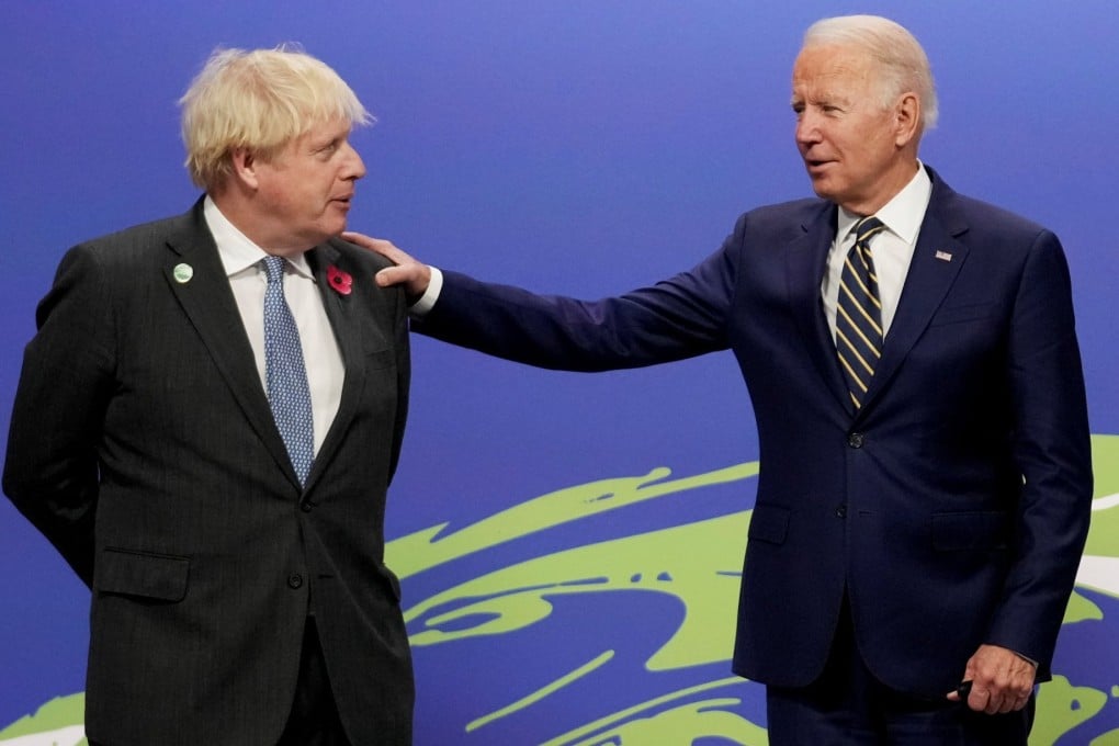 Britain’s Prime Minister Boris Johnson and US President Joe Biden in Glasgow, Scotland in November. File photo: Reuters