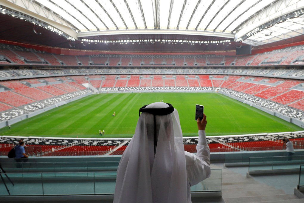 A general view shows the Al Bayt stadium, built for the upcoming 2022 FIFA World Cup soccer championship, during a stadium tour. Photo: Reuters
