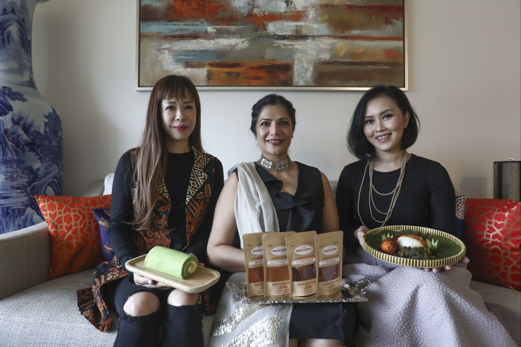 Lany Chew, Shilpa Pednekar, and Rinny Ayu, at Shilpa’s home in Tung Chung. Photo: Jonathan Wong