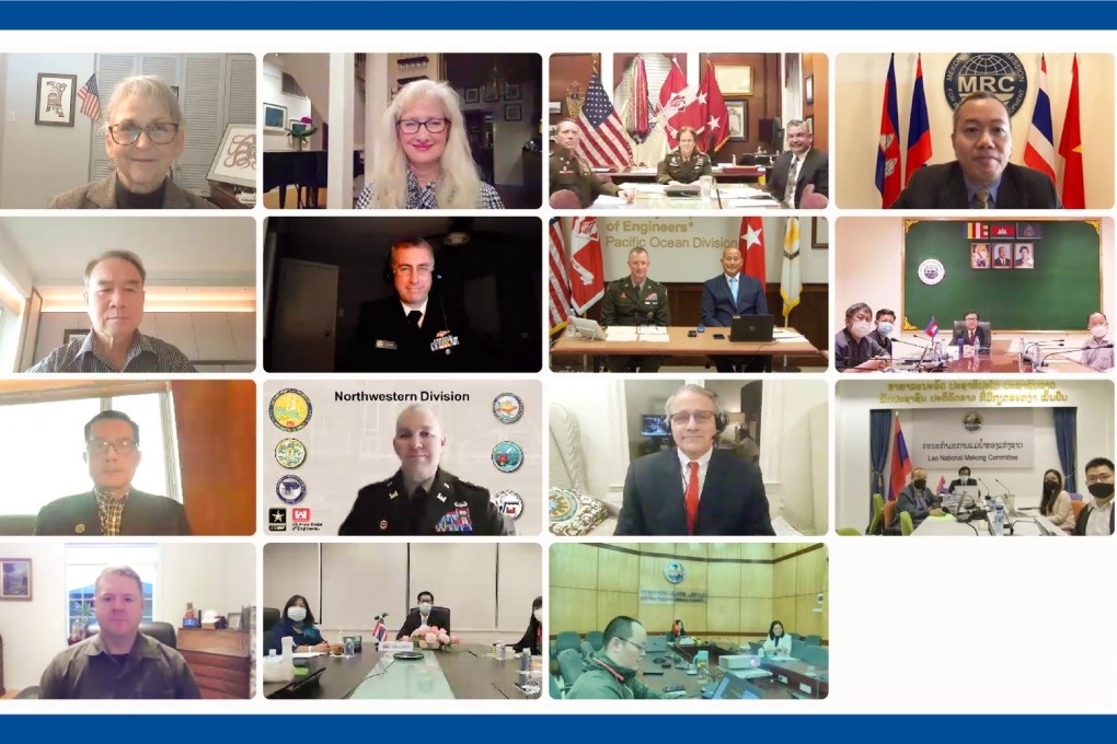 Senior representatives from the Mekong and US attend the online meeting. Photo: Handout