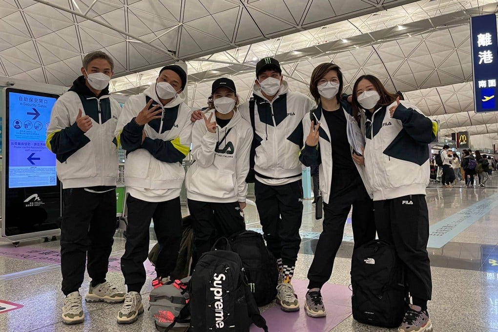 Hong Kong breakdancing team at the Hong Kong International Airport before competing at the WDSF world championships in Paris, France. Photo: Handout