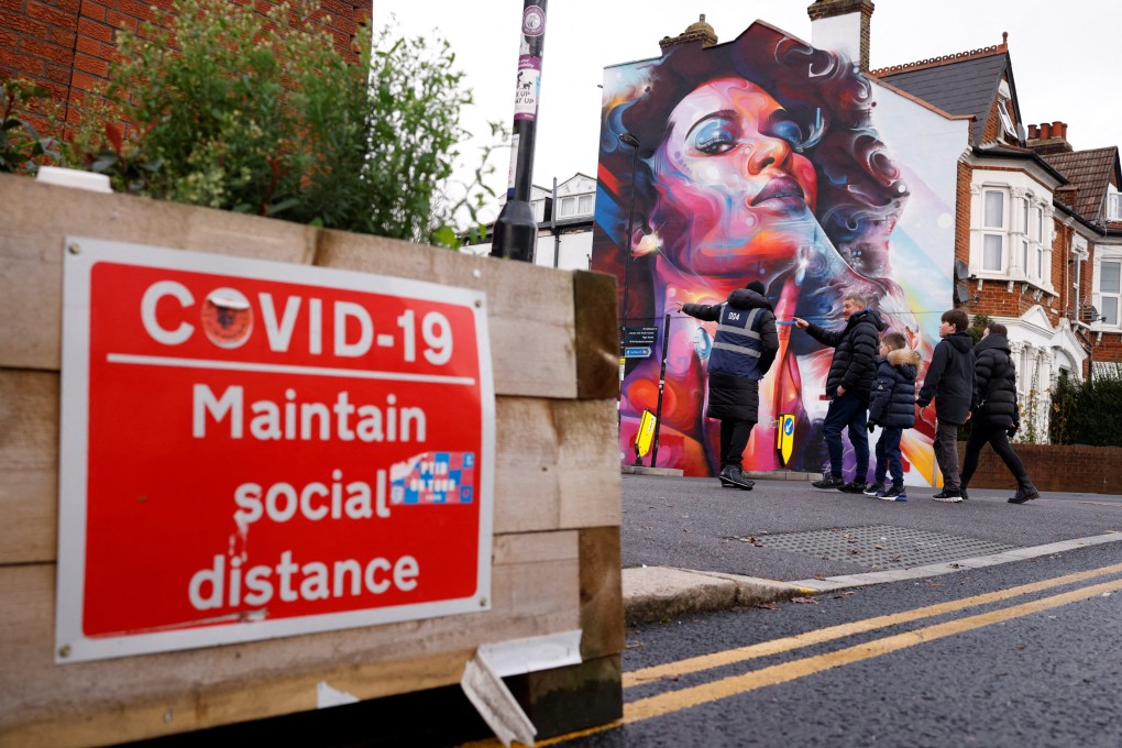 A sign outside Crystal Palace’s Selhurst Park urges fans to maintain social distancing amid the Covid-19 pandemic. Photo: Reuters