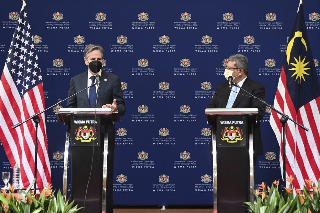 US Secretary of State Antony Blinken speaks at a press conference with Malaysian Foreign Minister Saifuddin Abdullah on December 15, 2021. Photo: Ministry of Foreign Affairs via AP