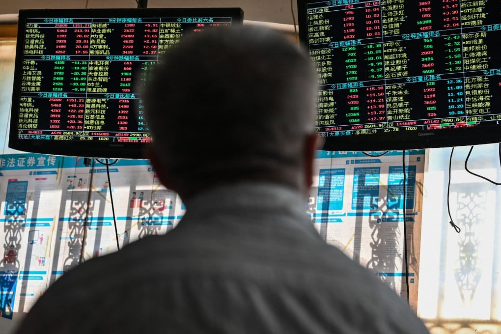An investor monitors stock price movements at a securities company in Shanghai on September 24. Chinese stocks are attractively priced compared to those in the US, but there are still reasons to be cautious. Photo: AFP