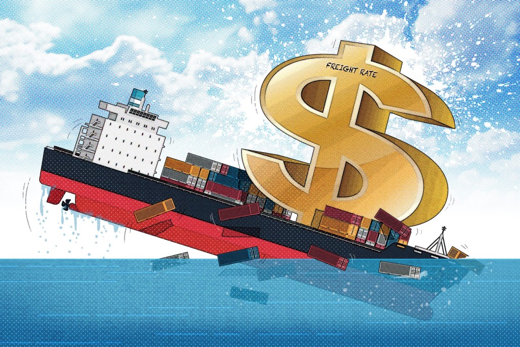 Port congestion has led to global container shortages, and the resulting high prices are weighing heavy on China’s commodities exporters. Illustration: Henry Wong