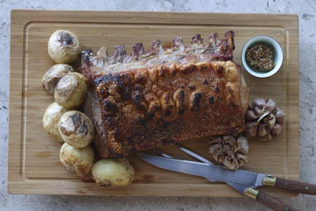 Five-spice roasted pork rack, a good dish to cook for a Christmas holiday crowd, needs two days of advance preparation to ensure the moist meat and crispy crackling. Photo: May Tse