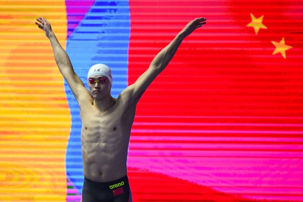 Sun Yang about to compete in the final of the men’s 800m freestyle event at the 2019 World Championships in Gwangju, South Korea. Photo: AFP