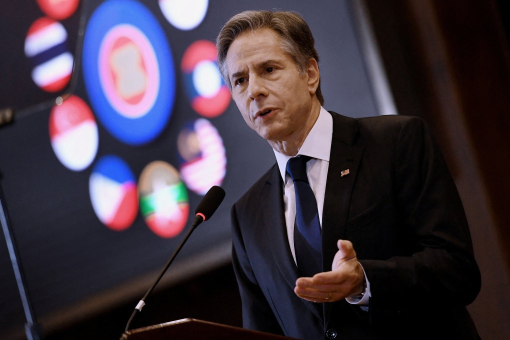 US Secretary of State Antony Blinken speaks at the University of Indonesia, in Jakarta, on December 14, as part of US attempts to boost engagement in Southeast Asia. Photo: Reuters