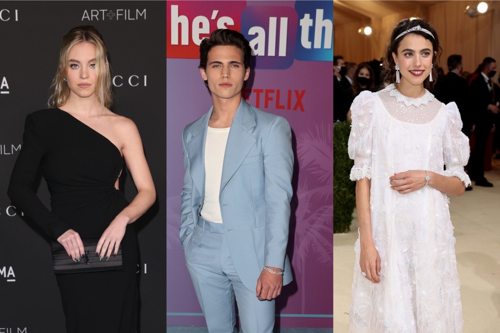 The best-dressed up-and-coming stars of the small screen include Sydney Sweeney (above, left), Tanner Buchanan and Margaret Qualley.