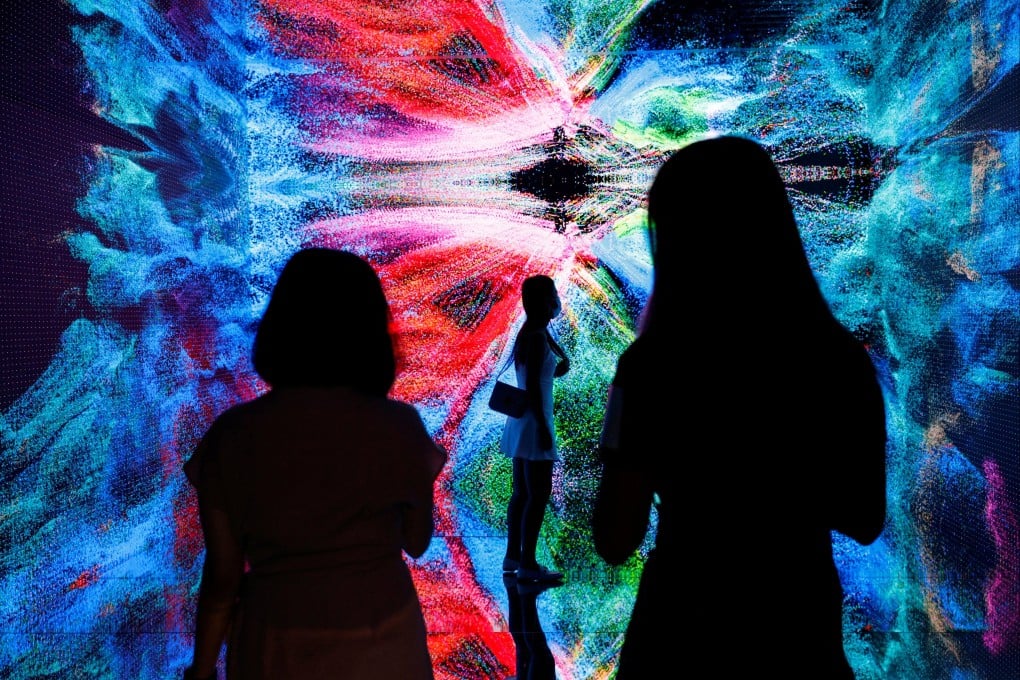 An immersive art installation titled Machine Hallucinations - Space: Metaverse, by media artist Refik Anadol, which was converted into NFTs and auctioned online by Sotheby’s. Photo: Reuters