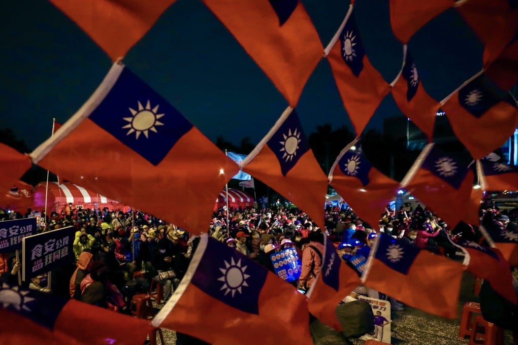 Kuomintang supporters attend a rally in Taipei on Friday, ahead of the referendum. Photo: EPA-EFE
