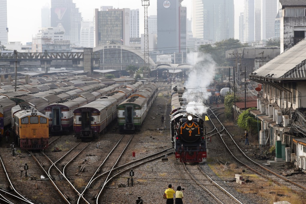 A century-old steam locomotive leaves for Ayutthaya from Bangkok’s Hua Lamphong railway station earlier this month. Photo: EPA