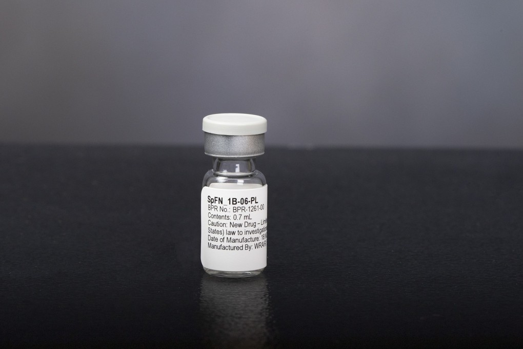 A vial of spike ferritin nanoparticle (SpFN), WRAIR’s Covid-19 vaccine. Photo: US Army