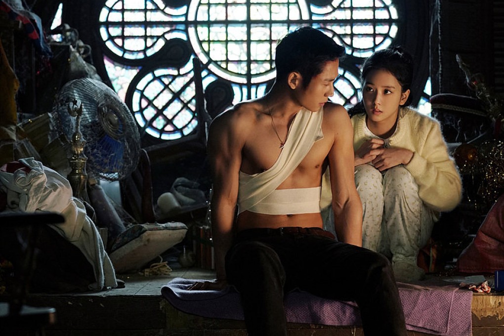 Jung Hae-in (left) and Blackpink’s Jisoo in a still from Snowdrop, Disney+‘s controversial new K-drama.