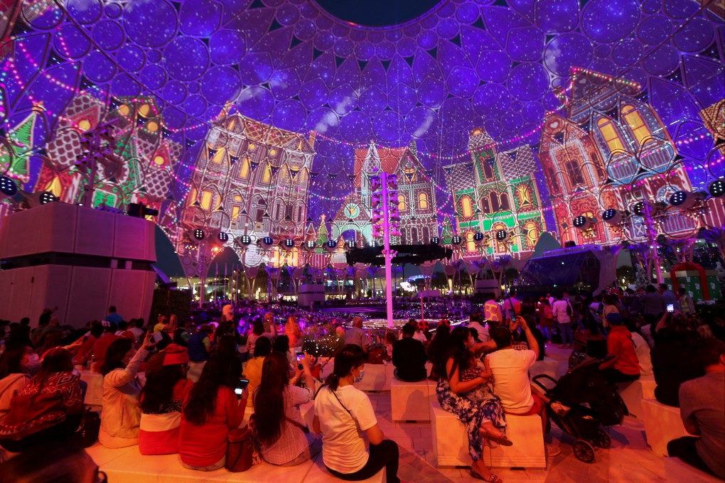 A Dubai Expo Christmas tree lighting ceremony in the United Arab Emirates. Photo: Reuters