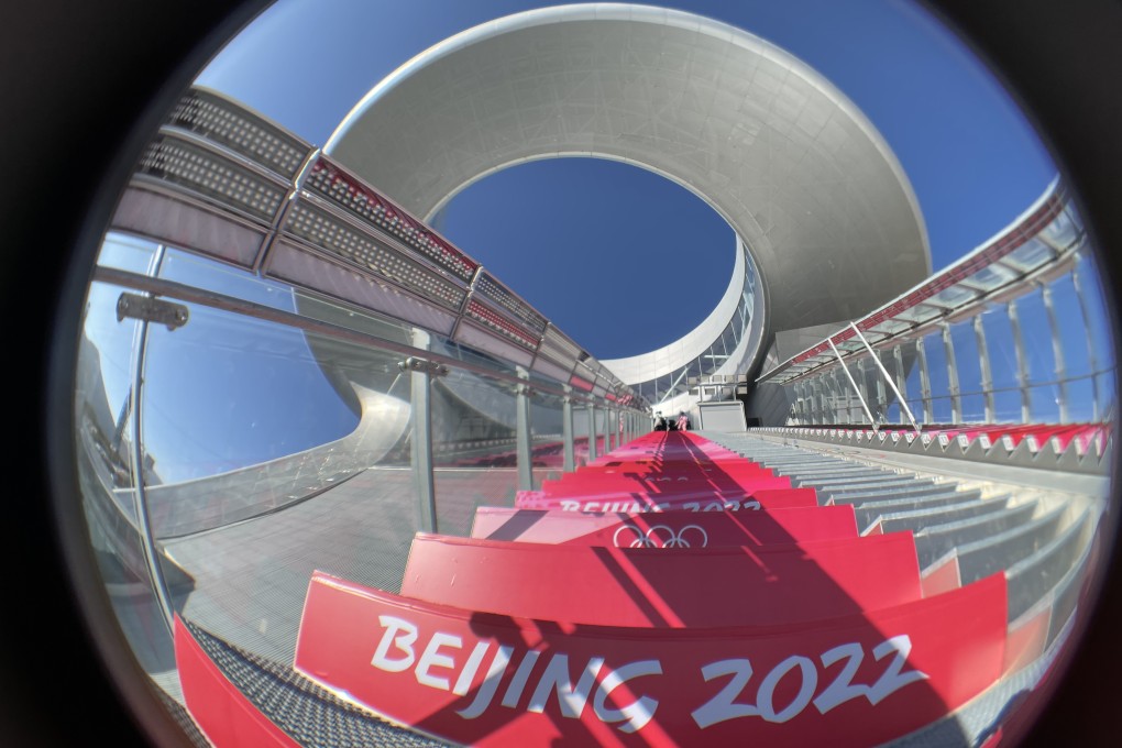 A view of the National Ski Jumping Centre, nick-named Snow Ruyi, in China’s Hebei province. Photo: Simon Song