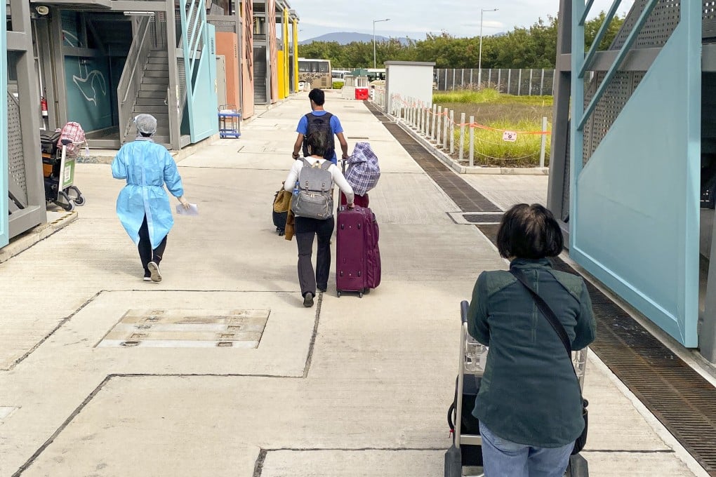 Penny’s Bay guests make their way to their waiting shuttles – and freedom. Photo: Brian Rhoads