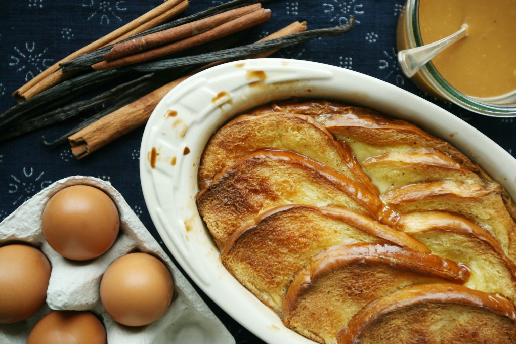 Bread pudding with whisky sauce and home-made crème anglaise is an indulgent adult-only dessert. Photo: Jonathan Wong
