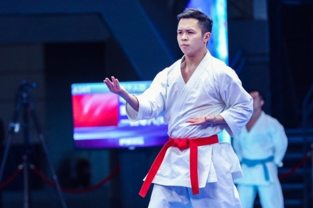 Hong Kong’s Lau Chi-ming on his way to winning a male kata bronze at the National Games in September. Photo: Handout