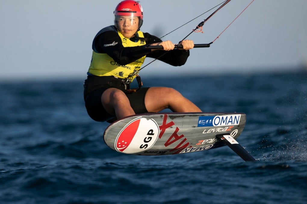 Singapore’s Max Maeder on his way to gold at the Youth Sailing World Championships. Photos: Lloyd Images/ Oman Sail