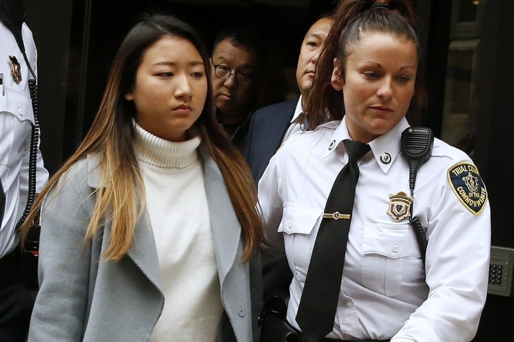 Inyoung You leaves Suffolk Superior Court in Boston after an appearance in 2019. Photo: AP