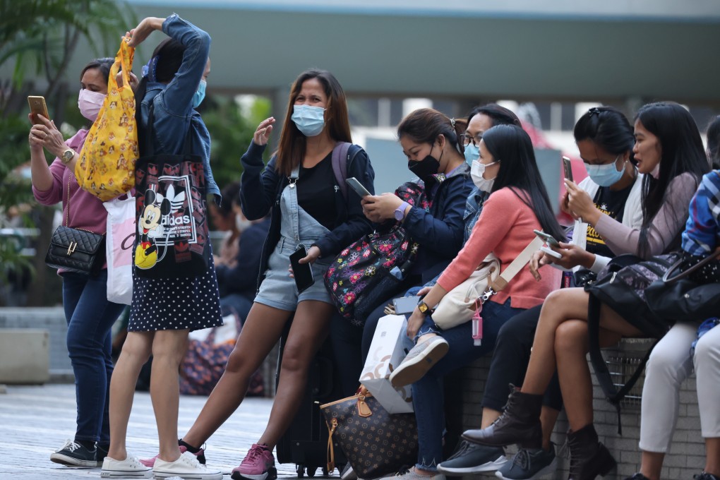 Many of Hong Kong’s domestic workers find themselves trapped in the city again this Christmas, far away from their families. Photo: Nora Tam