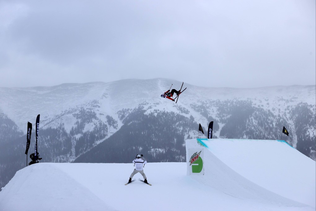 China’s Eileen Gu goes over a jump during the women’s ski slopestyle final at Copper Mountain on December 17. Photo: AFP