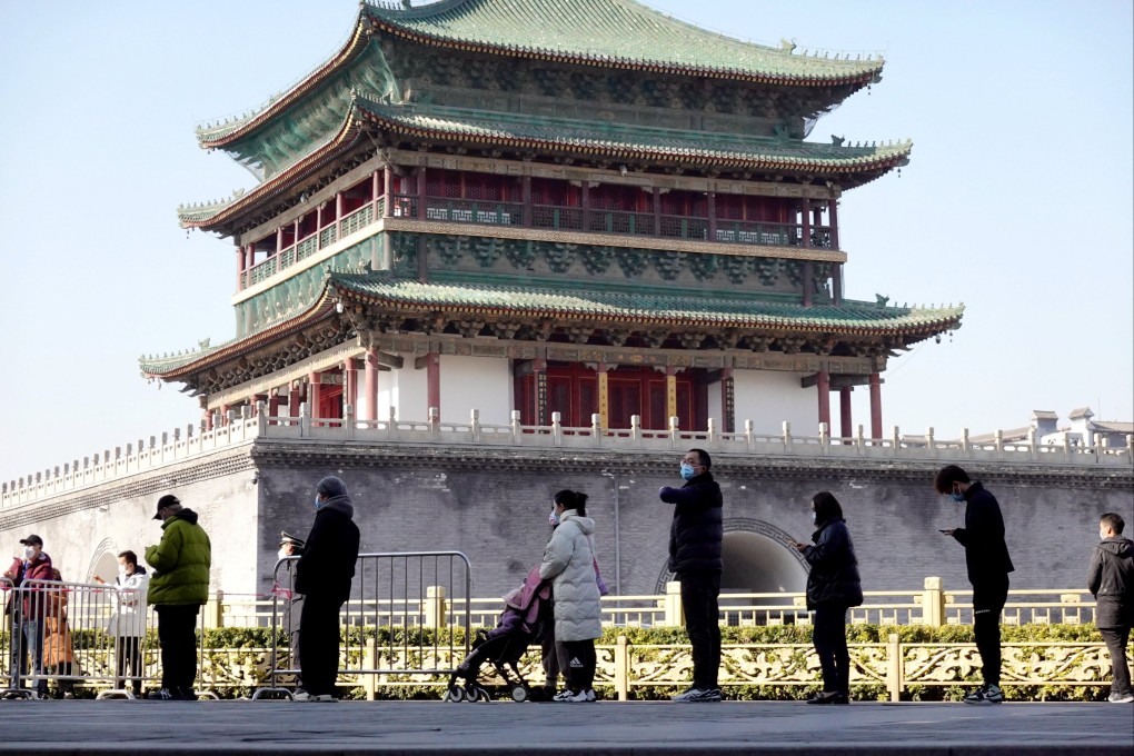 Residents queue for a coronavirus test in Xian. Photo: Reuters