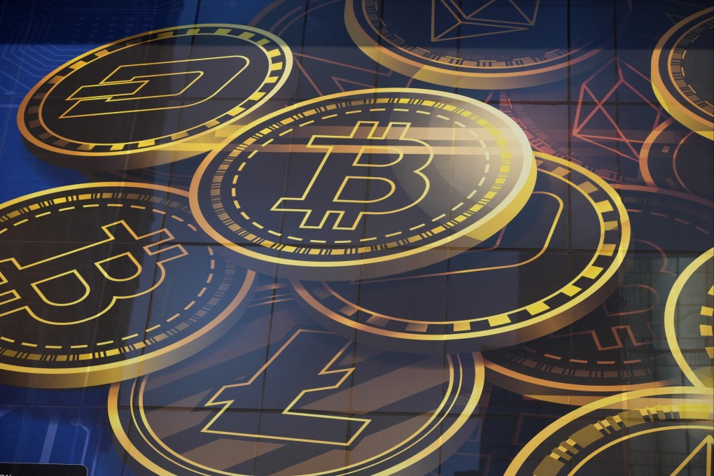 A cryptocurrency advertisement displayed on a building in Hong Kong on November 18. Photo: AP