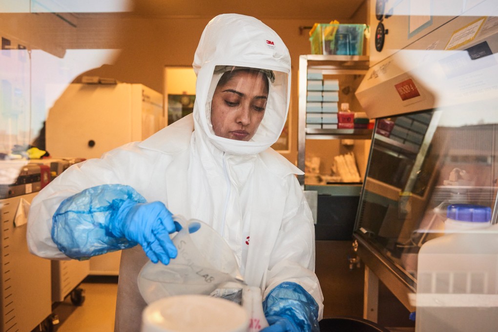 A technician at the African Health Research Institute in Durban, South Africa, where the study was carried out. Photo: Bloomberg