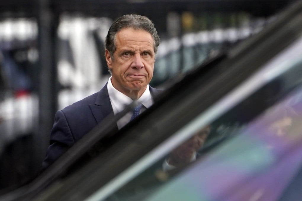 Former New York Governor Andrew Cuomo after announcing his resignation in August. Photo: AP