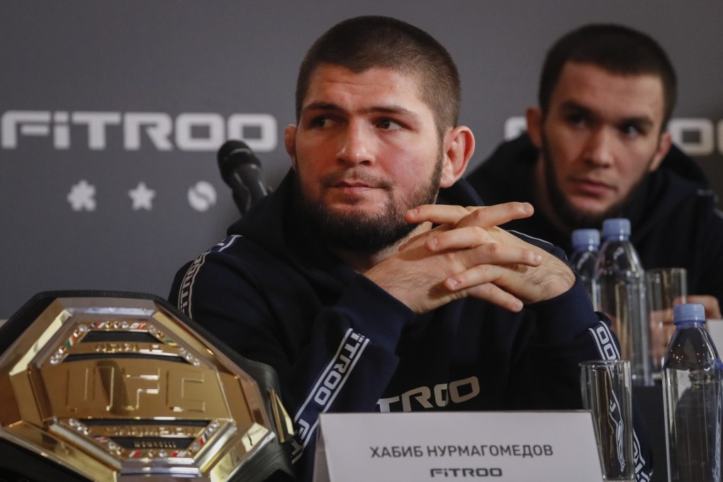 Former UFC lightweight champion Khabib Nurmagomedov attends a press conference in Moscow, Russia on December 13, 2021.Photo: EPA