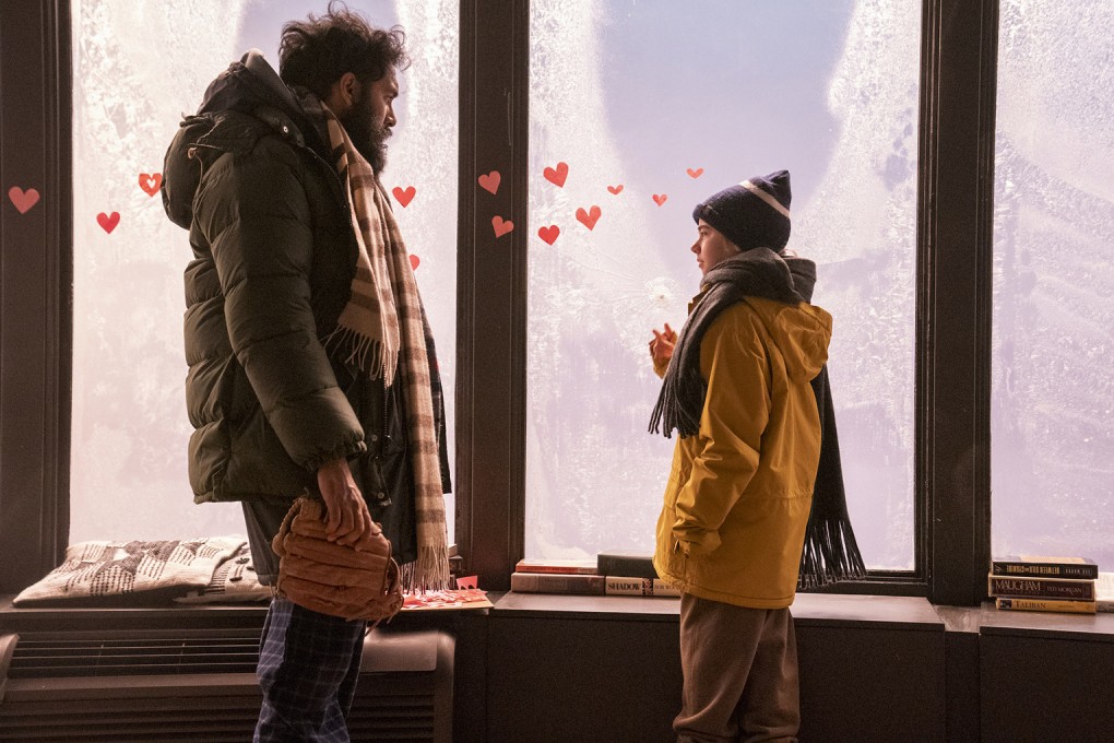 Himesh Patel (left) becomes the default guardian to Matilda Lawler when the world nearly comes to an end during a pandemic in HBO Max’s Station Eleven. Photo: TNS
