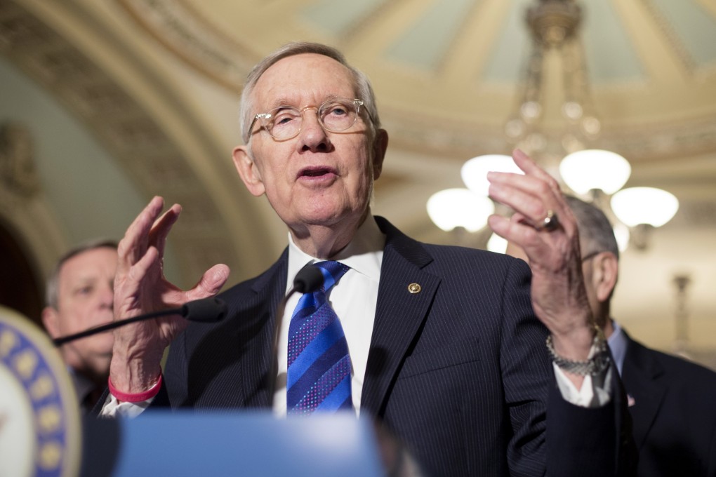Harry Reid pictured at a news conference on Capitol Hill in Washington in 2016. Photo: EPA
