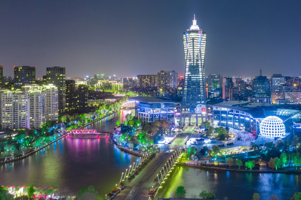 Hangzhou at night. The city has always had a creative spirit, and investment in art infrastructure could allow it to escape Shanghai’s shadow. Photo: Getty Images