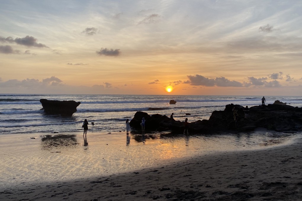 Sunset at Bali’s Echo Beach in Canggu. The resort island has been hit by a lack of international tourism. Photo: Adi Renaldi