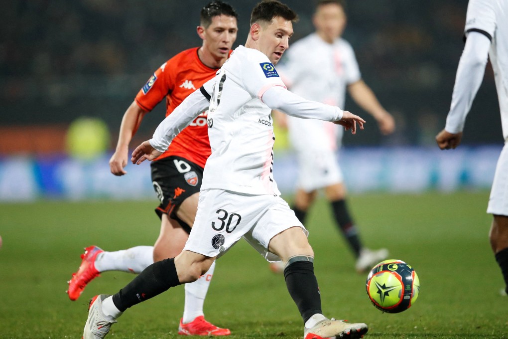 Lionel Messi in action for Paris Saint-Germain against Lorient. Photo: Reuters