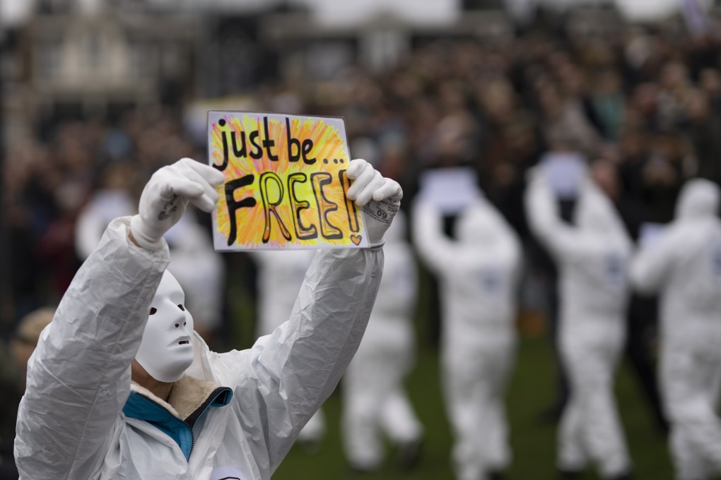 People protest against coronavirus lockdown measures in Amsterdam, Netherlands on January 2. Photo: AP