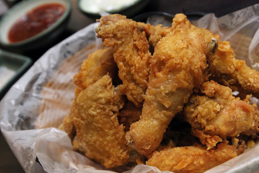 Korean fried chicken by Apgujeong Korean Tent Bar in Tsim Sha Tsui, Hong Kong. Most Koreans surveyed recently say the dish isn’t Korean, but a diners in a global survey said Korean fried chicken is their favourite Korean dish. Photo: SCMP