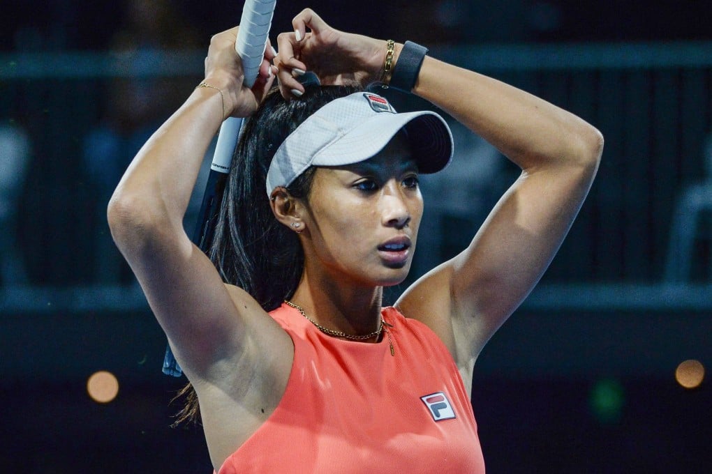Australian tennis player Priscilla Hon in a game against Petra Kvitova of the Czech Republic in their women’s singles match at the ATP Adelaide International tournament event. Photo: AFP