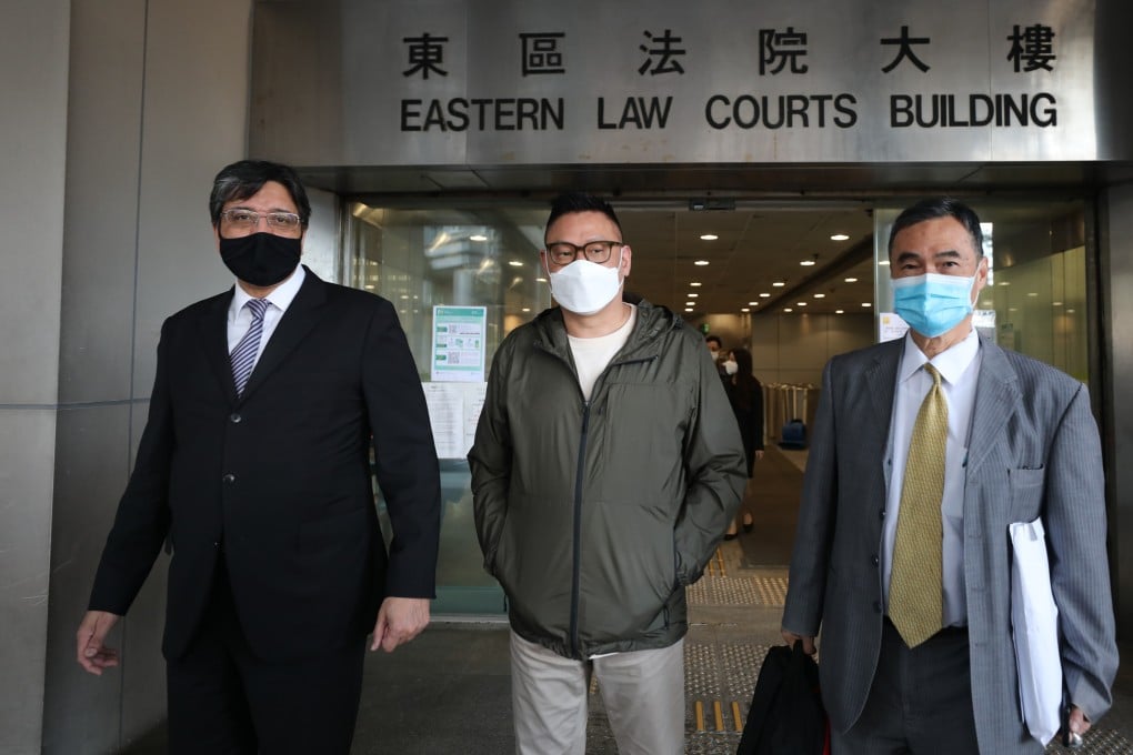Merchant Jefferson Wong (centre) leaves Eastern Court on Wednesday.
Photo: Xiaomei Chen