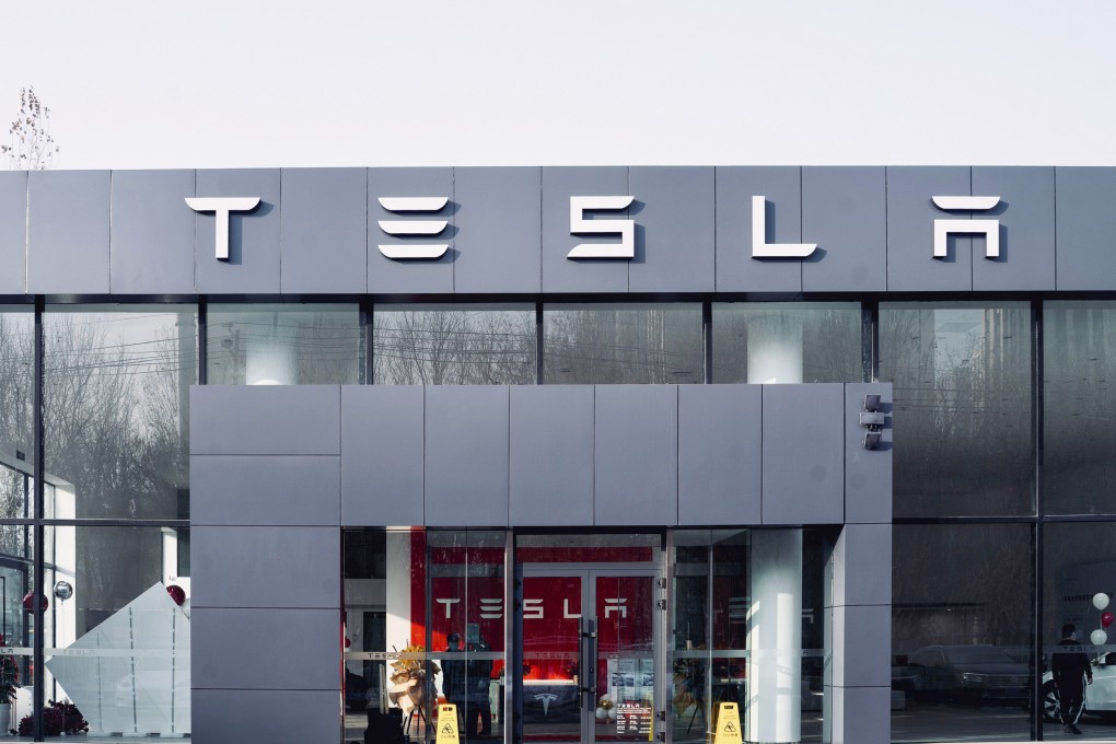 Tesla’s showroom in Urumqi, Xinjiang. Photo: Weibo